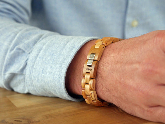 Wooden olive / magnetic bracelet